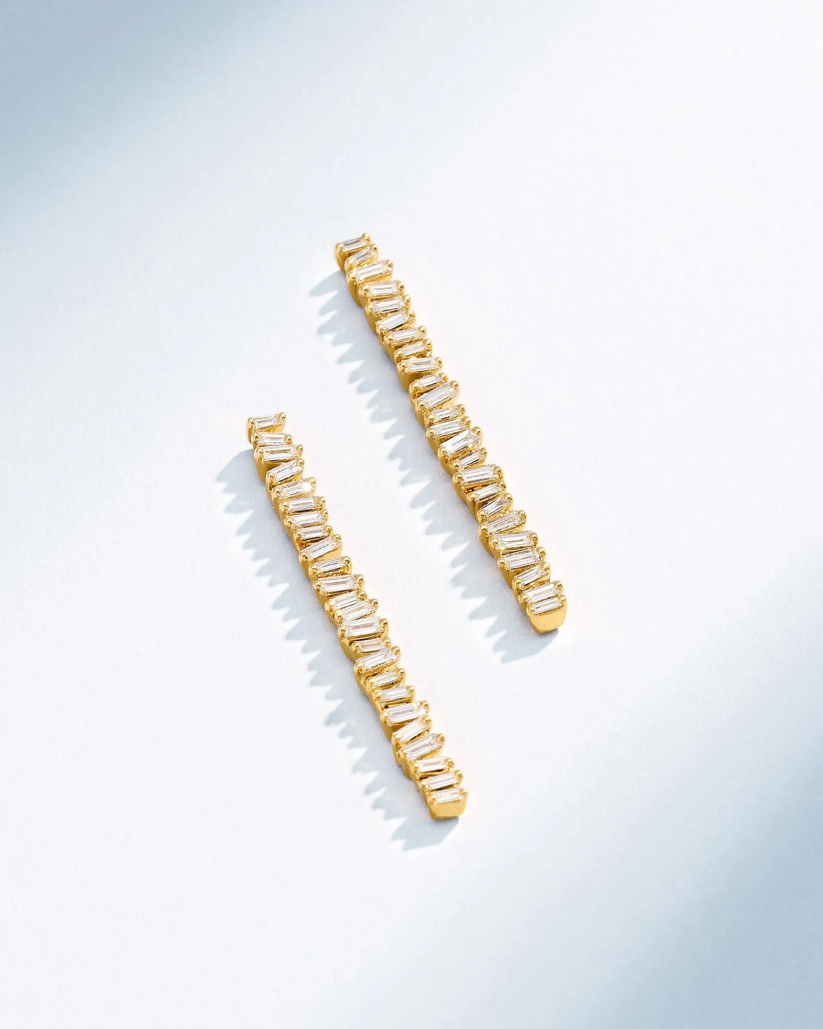 Classic Diamond Midi Tennis Drop Earrings