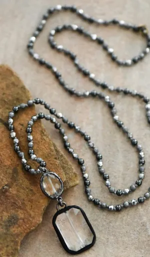 Clear Glass Crystal Necklace