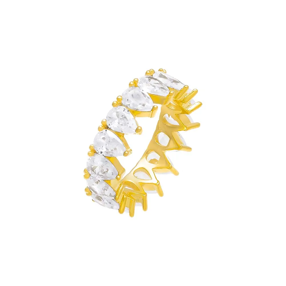 Colored Pear Shaped Eternity Band