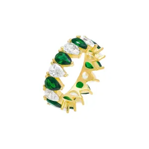 Colored Pear Shaped Eternity Band