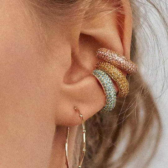 Colorful Jeweled Rhinestone Max Ear Cuffs