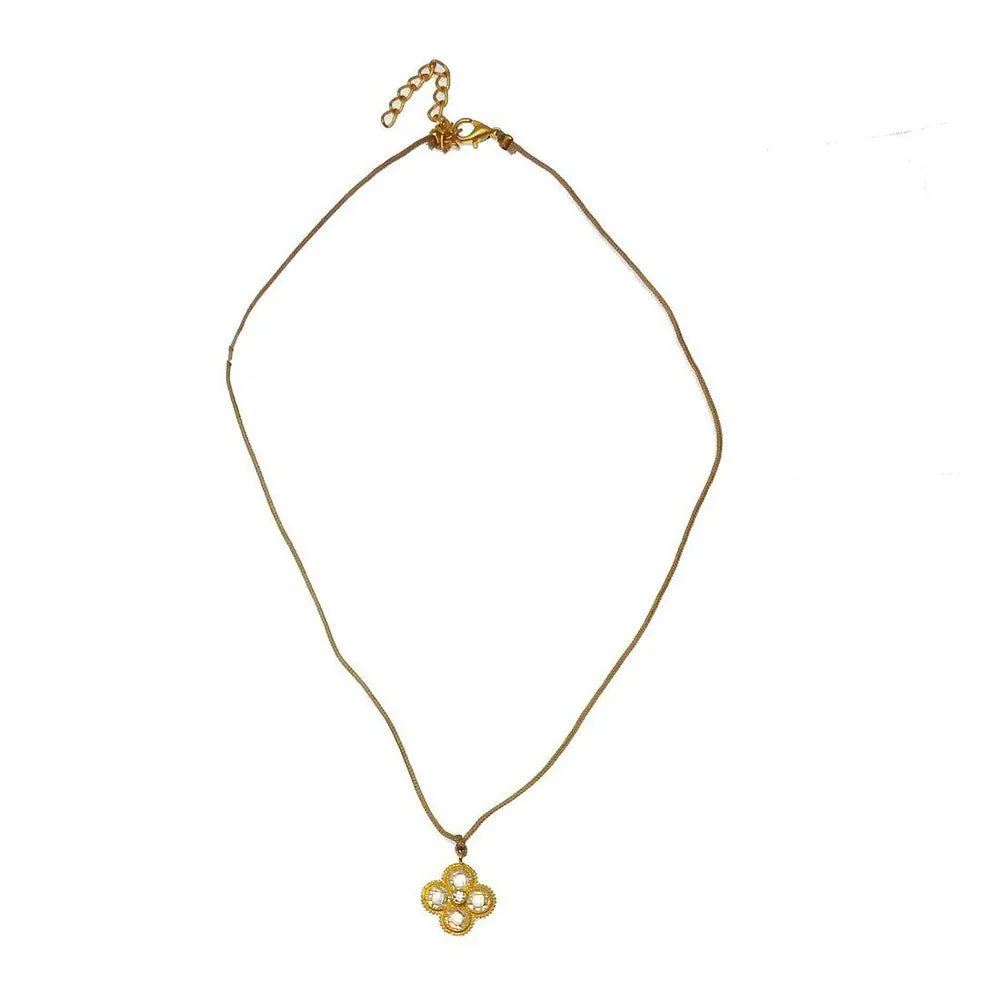 Cord Crystal Flower Pendant