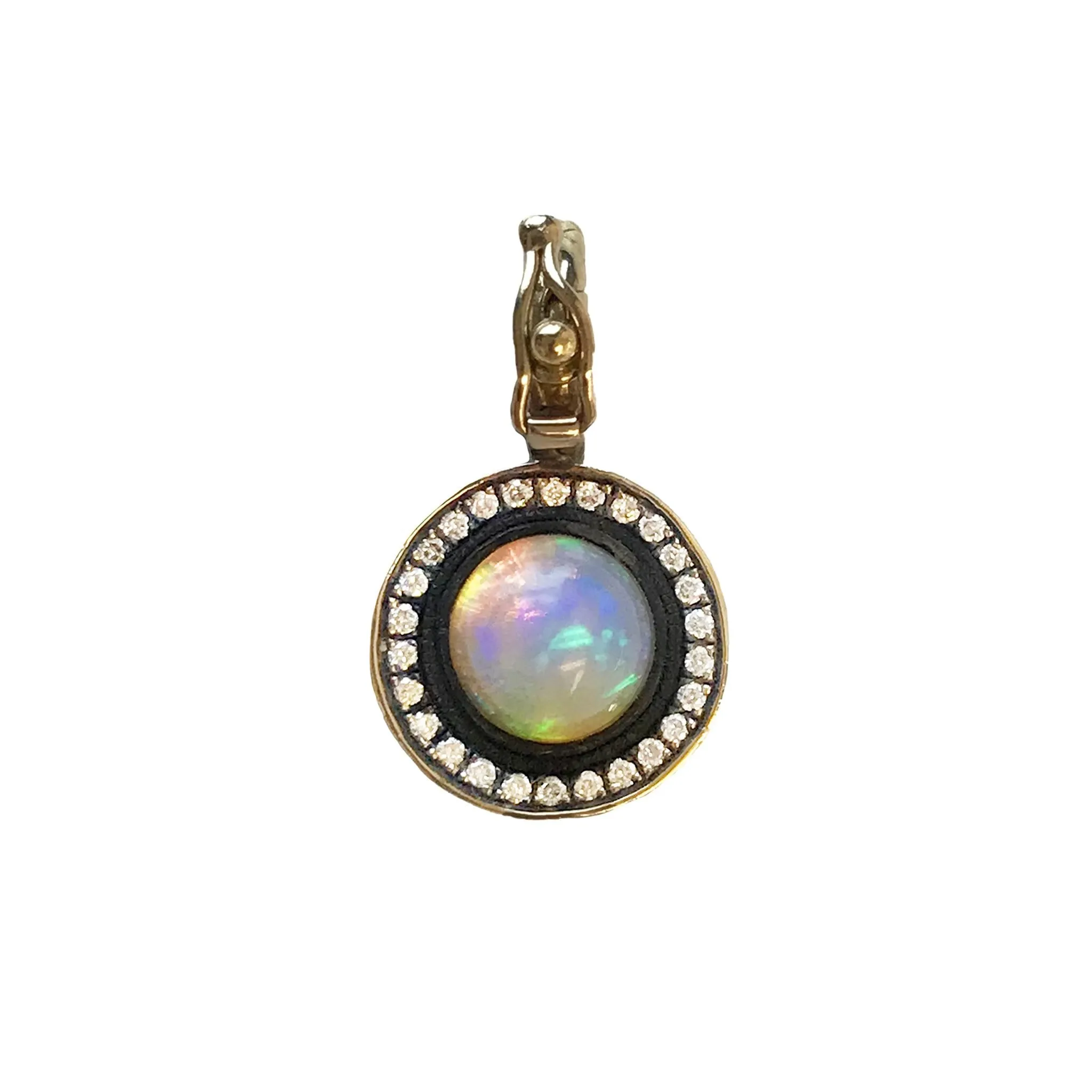 Crownwork Half Ball Opal Pendant