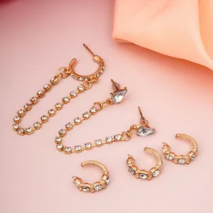 Crystal Chain Ear Cuff Set of 5