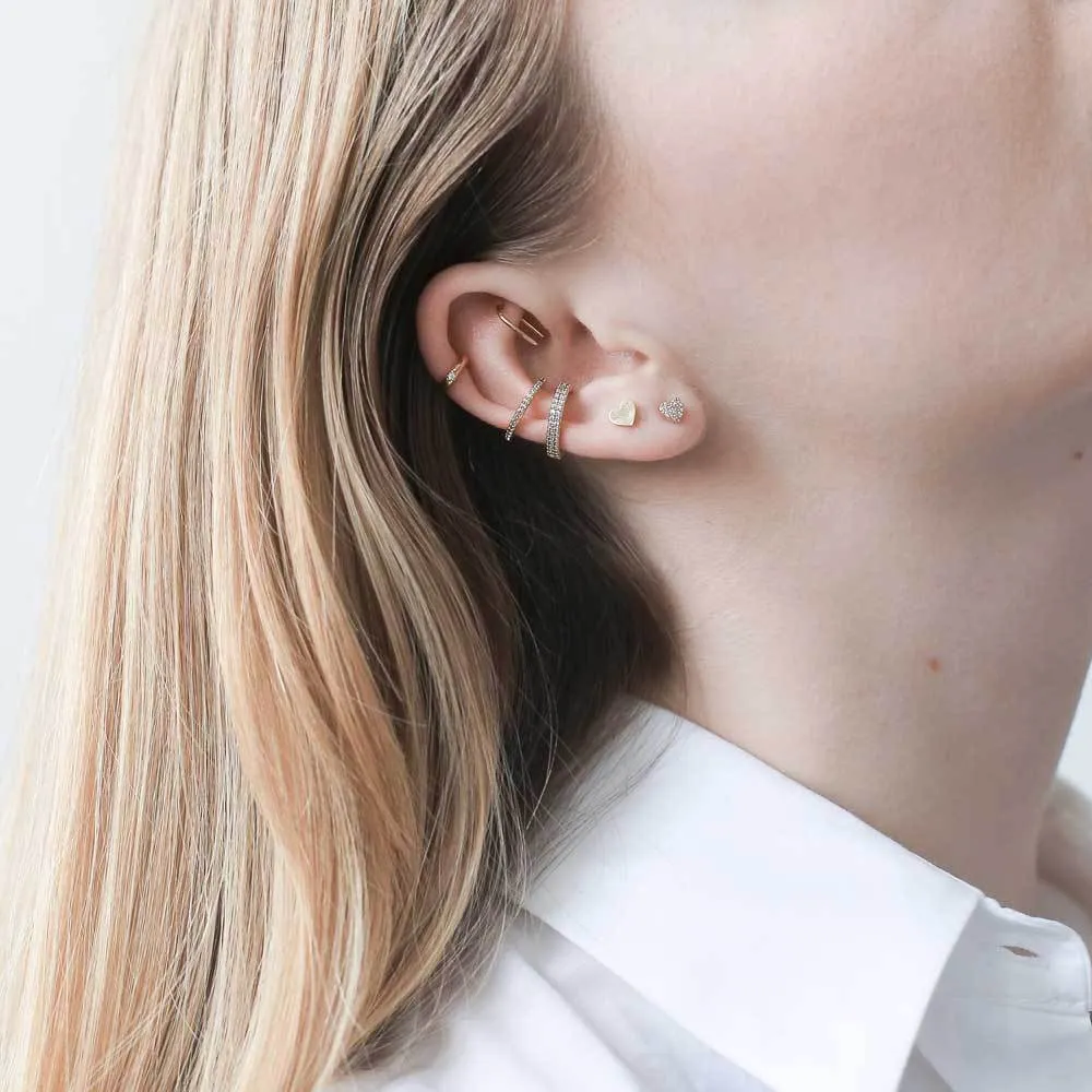 Crystal Ear Cuff Trio in Sterling Silver