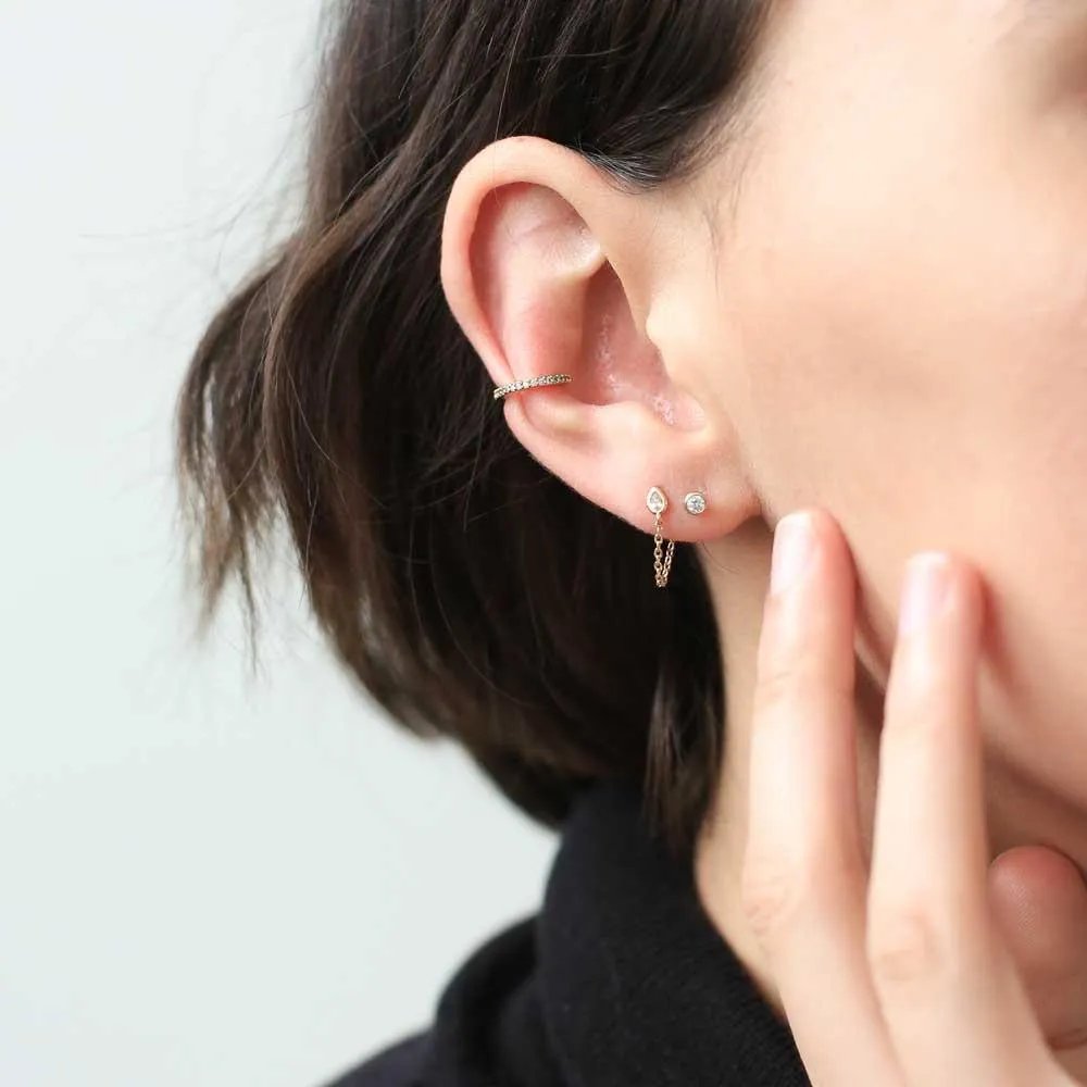 Crystal Ear Cuff Trio in Sterling Silver