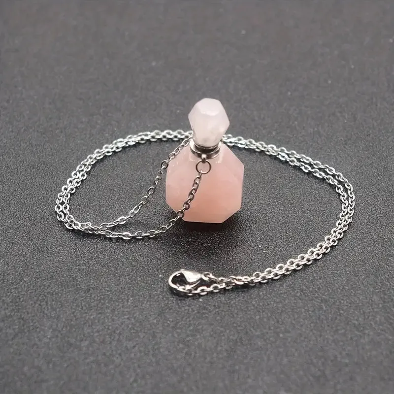 Crystal Essential Oil Bottle Necklace