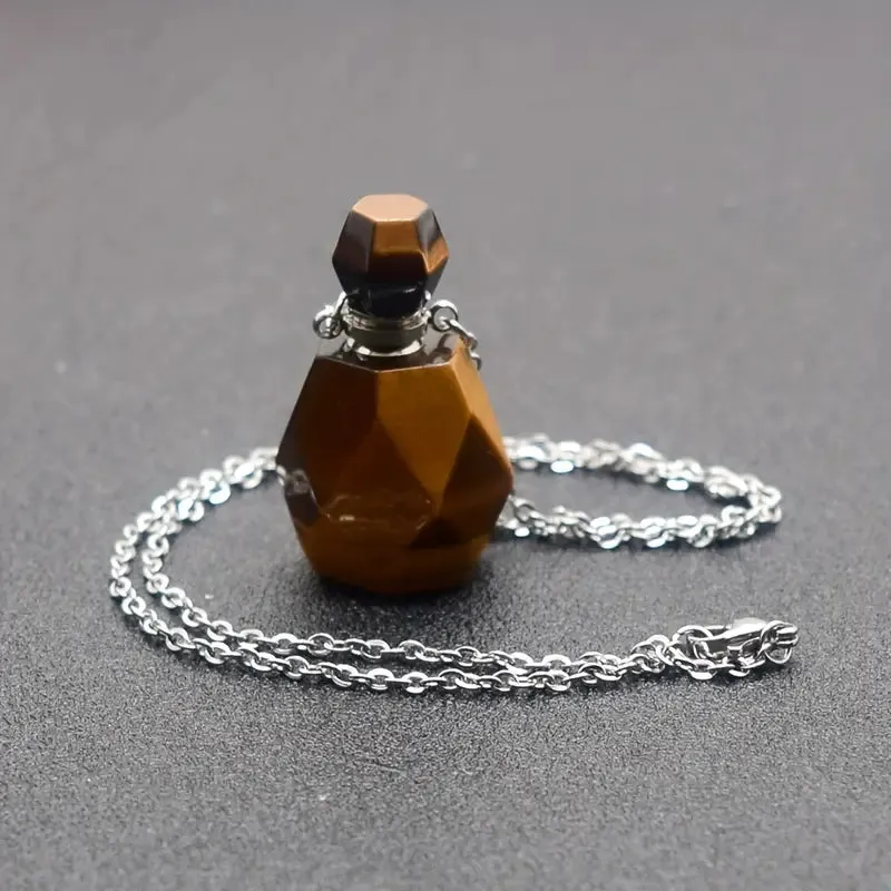 Crystal Essential Oil Bottle Necklace