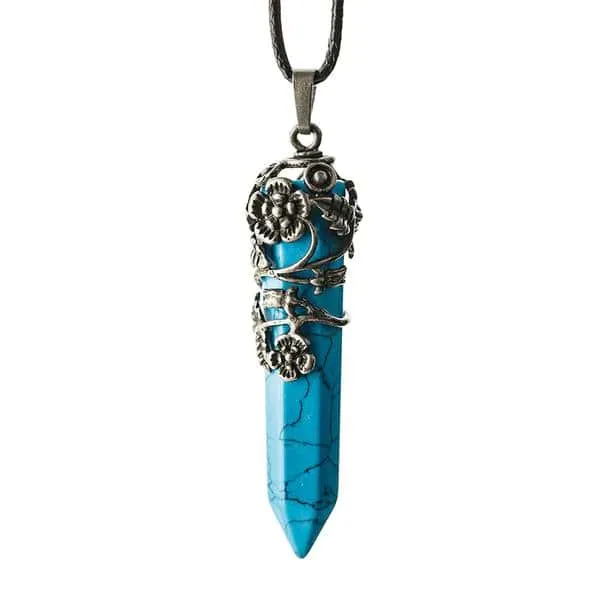 Crystal Flower Hexagon Necklace