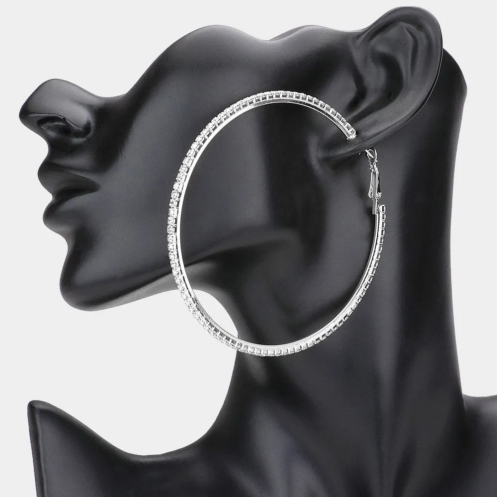 Crystal Hoop Earrings | 3" | 254060