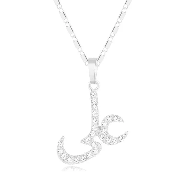 Crystal Moon Pendant Necklace