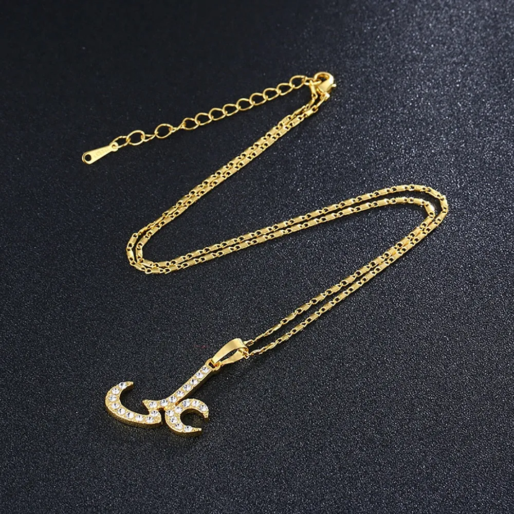 Crystal Moon Pendant Necklace