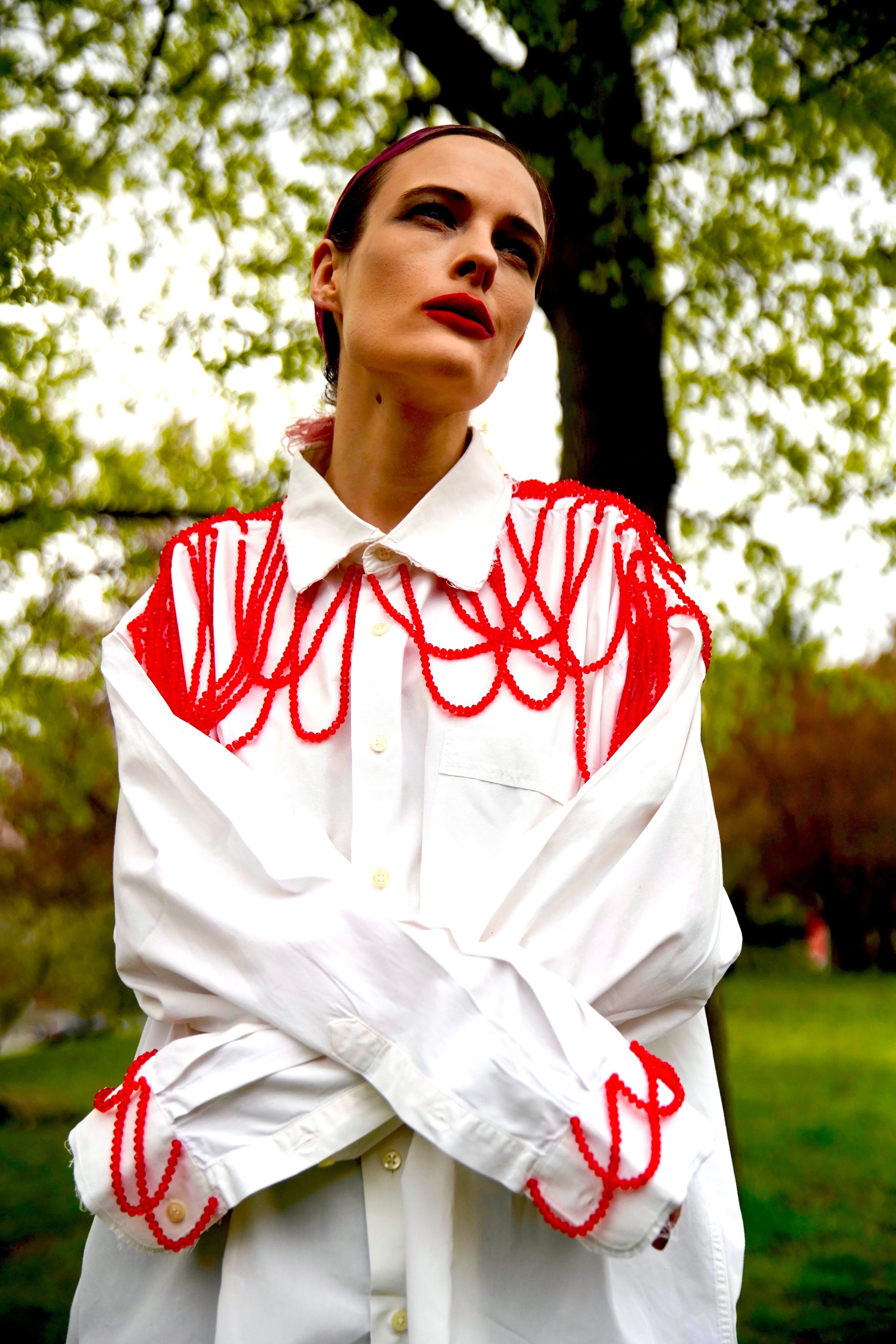 CRYSTAL NECKLACE REIMAGINED SHIRT