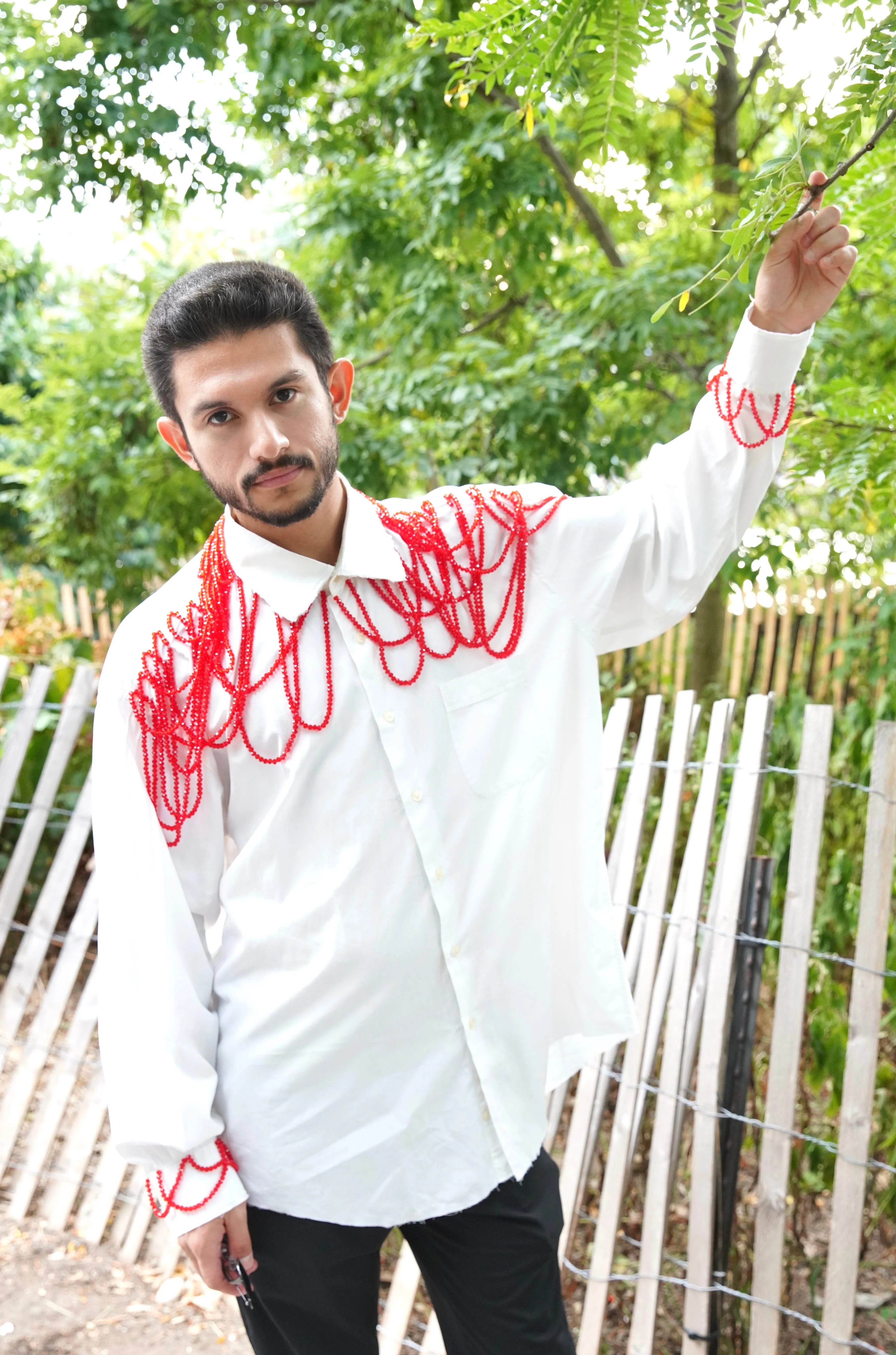 CRYSTAL NECKLACE REIMAGINED SHIRT