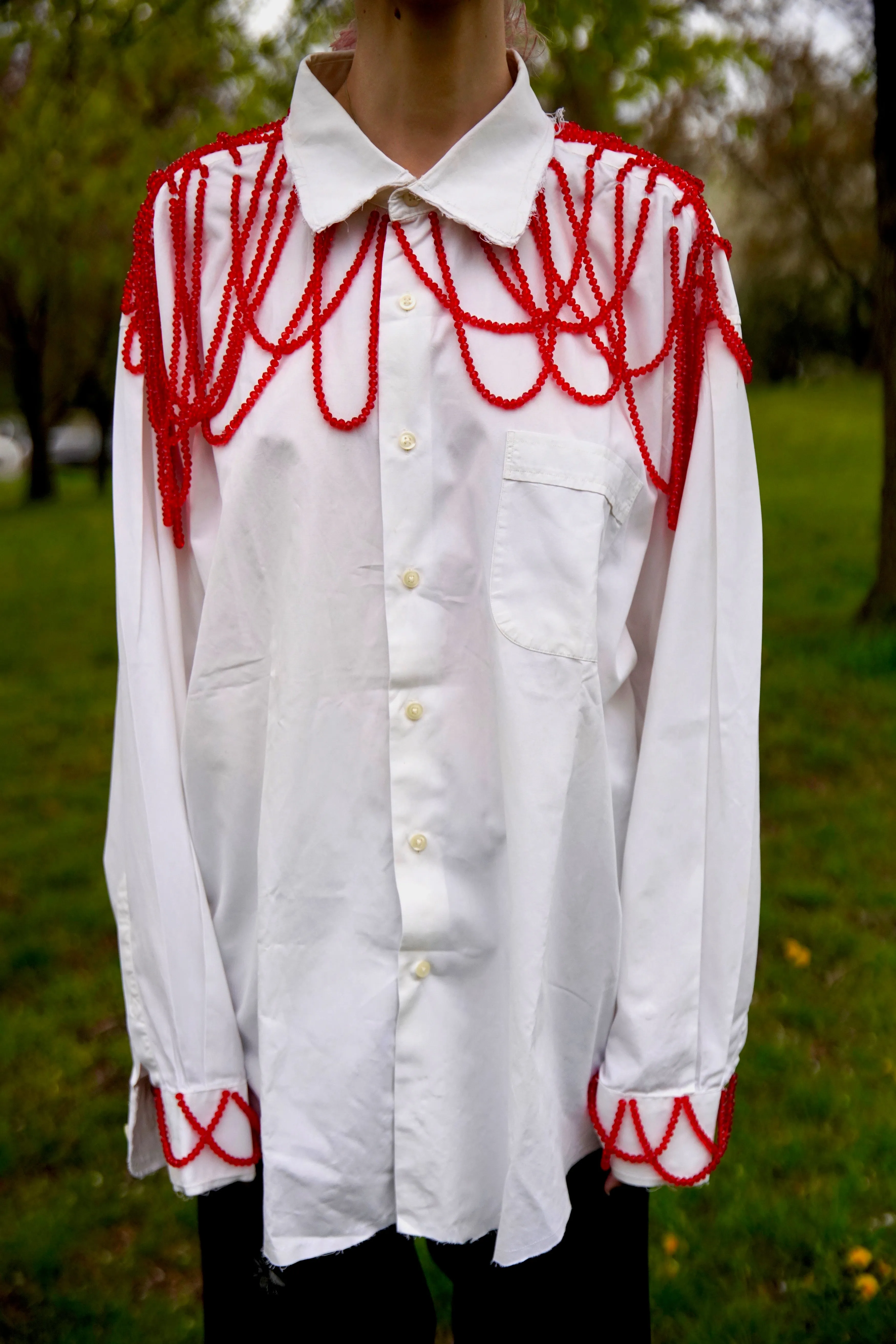 CRYSTAL NECKLACE REIMAGINED SHIRT