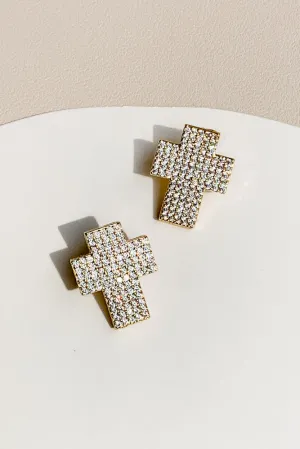 Cubic Cross Ear Studs