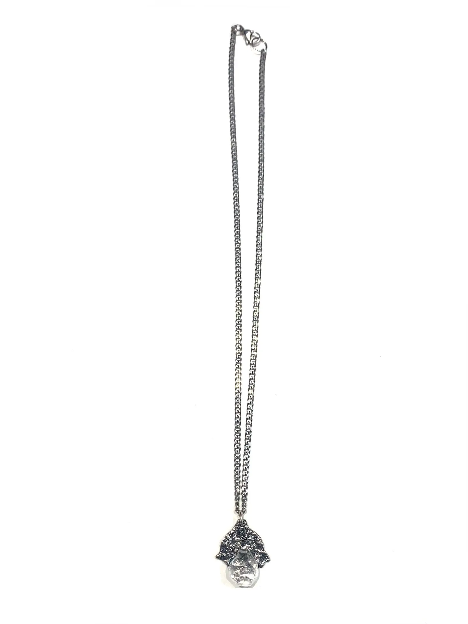 CUENTO LARGO CORTO- Melted Metal Crystal Necklace