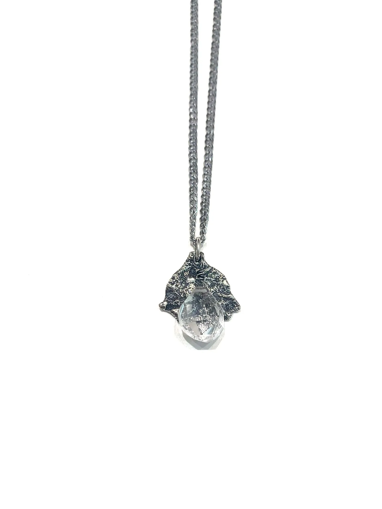 CUENTO LARGO CORTO- Melted Metal Crystal Necklace