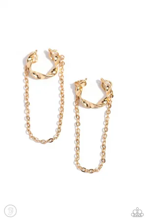 CUFF Hanger - Gold - Bar and Chain Paparazzi Ear Cuff Earrings