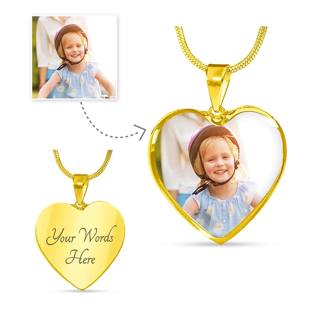 Custom Engravable Heart Luxury Necklace- Adjustable