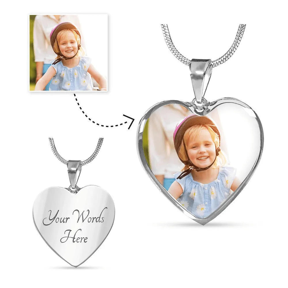 Custom Engravable Heart Luxury Necklace- Adjustable