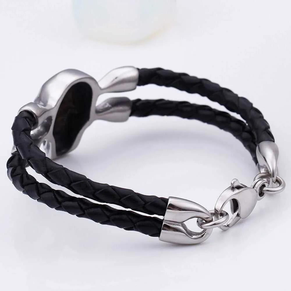 Cycolinks Vintage Cowhide Skull Bracelet