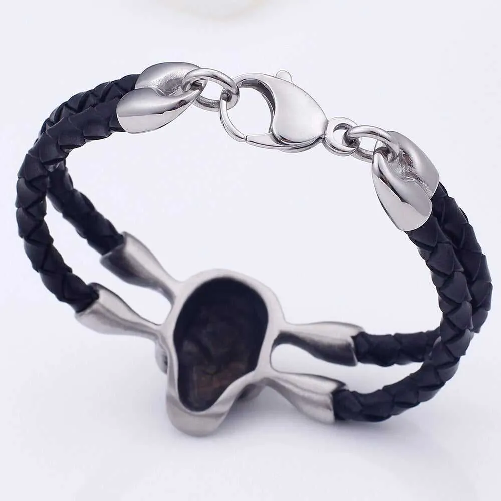 Cycolinks Vintage Cowhide Skull Bracelet