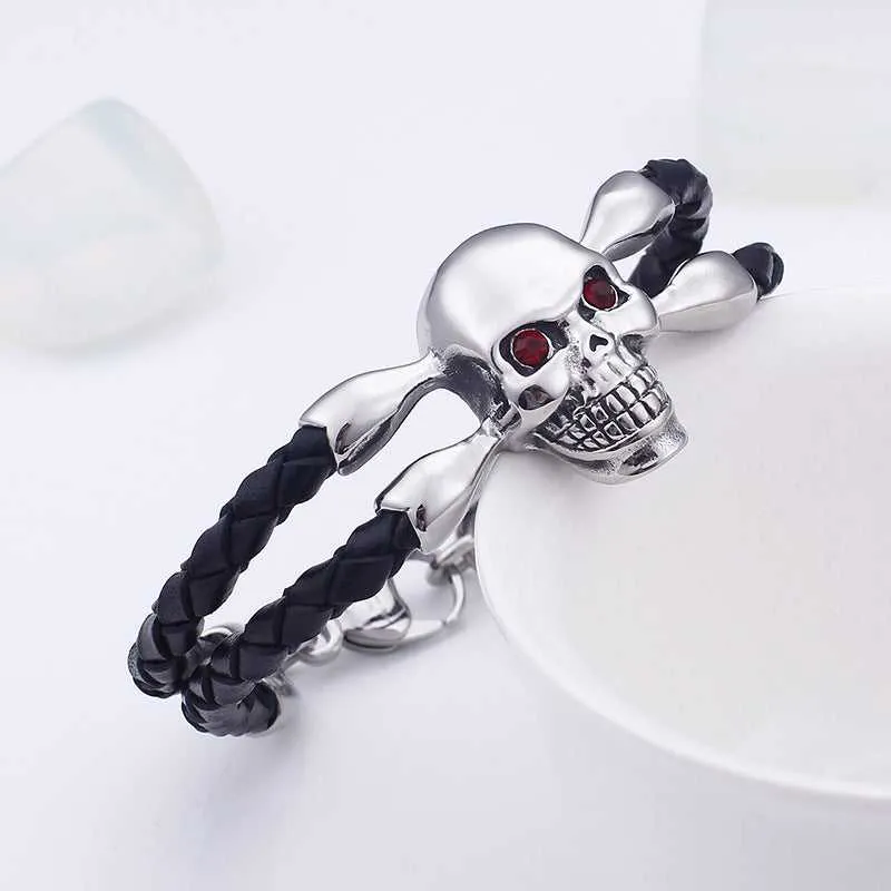 Cycolinks Vintage Cowhide Skull Bracelet