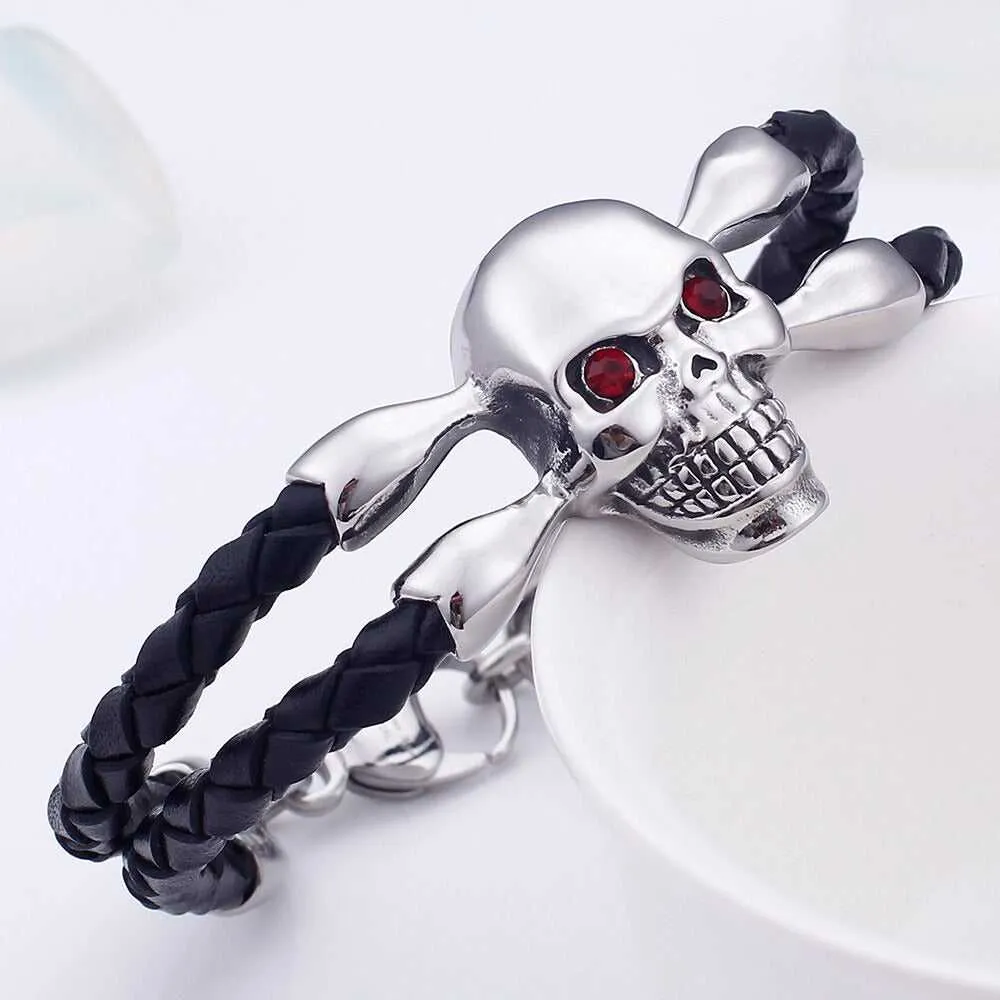Cycolinks Vintage Cowhide Skull Bracelet