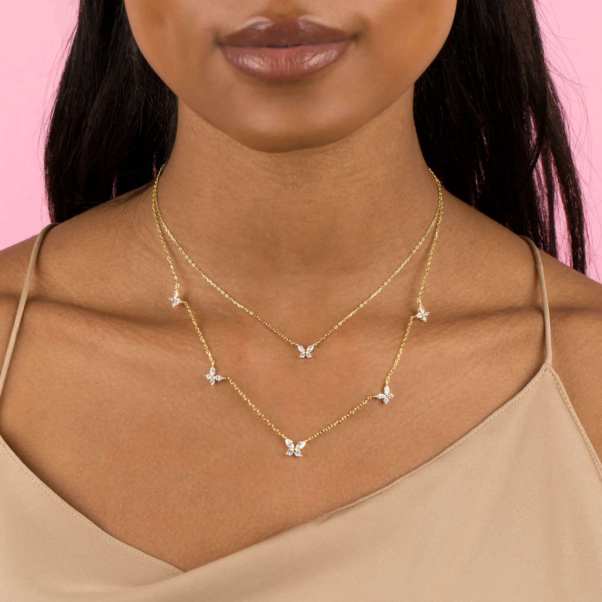 CZ Crystal Butterfly Necklace