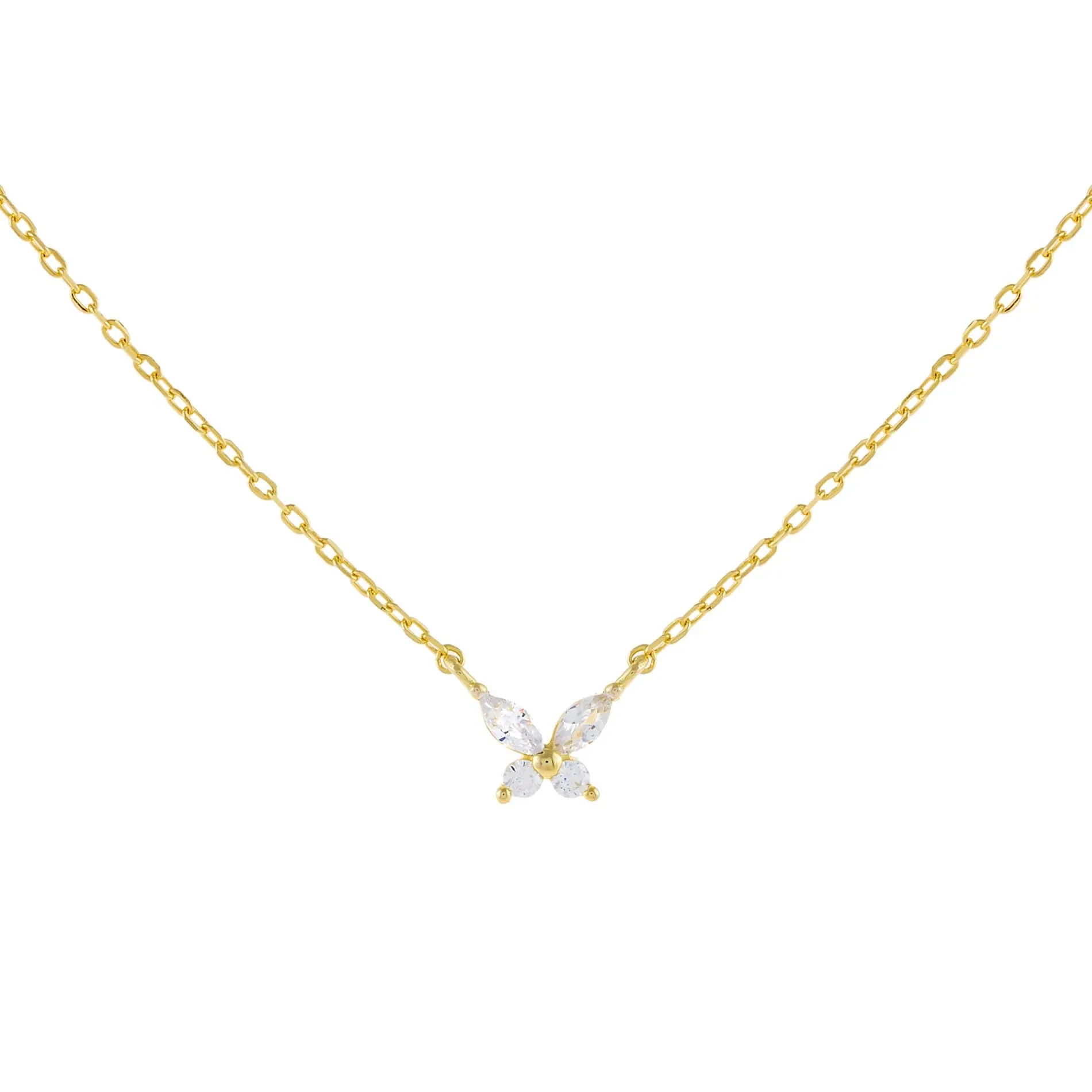 CZ Crystal Butterfly Necklace
