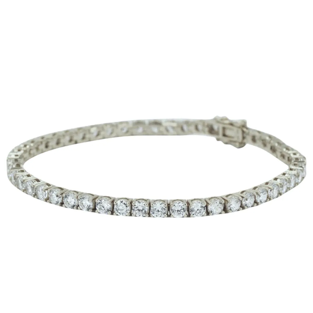 CZ SILVER TENNIS BRACELET 8" - 8.5"