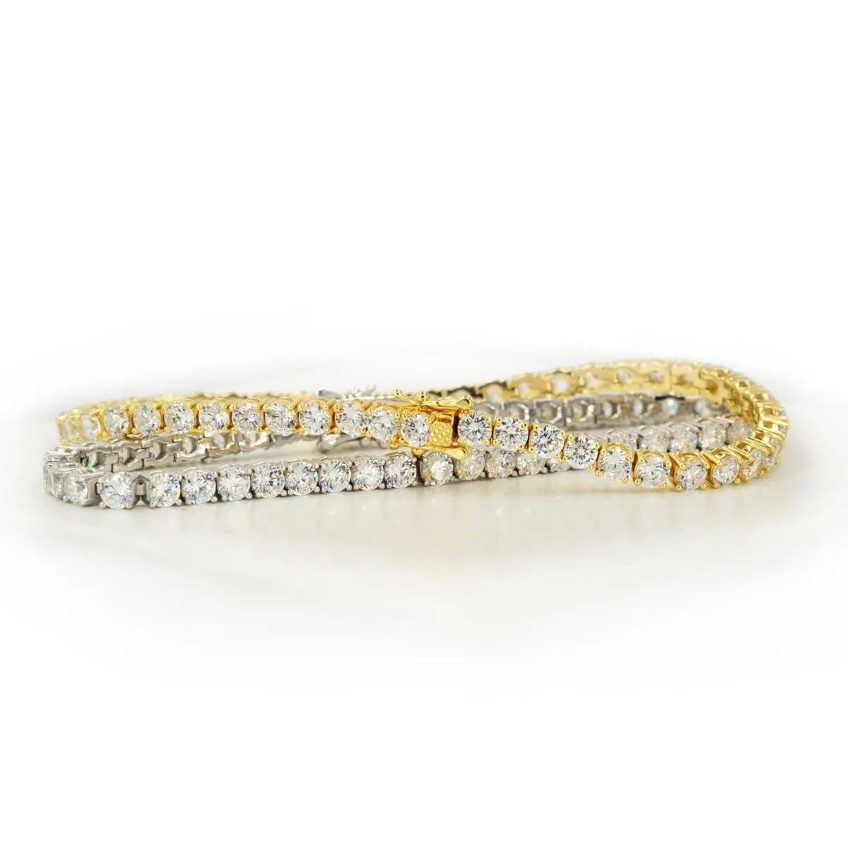 CZ SILVER TENNIS BRACELET 8" - 8.5"