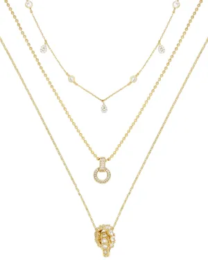 Dainty Crystal Trio Necklace Set