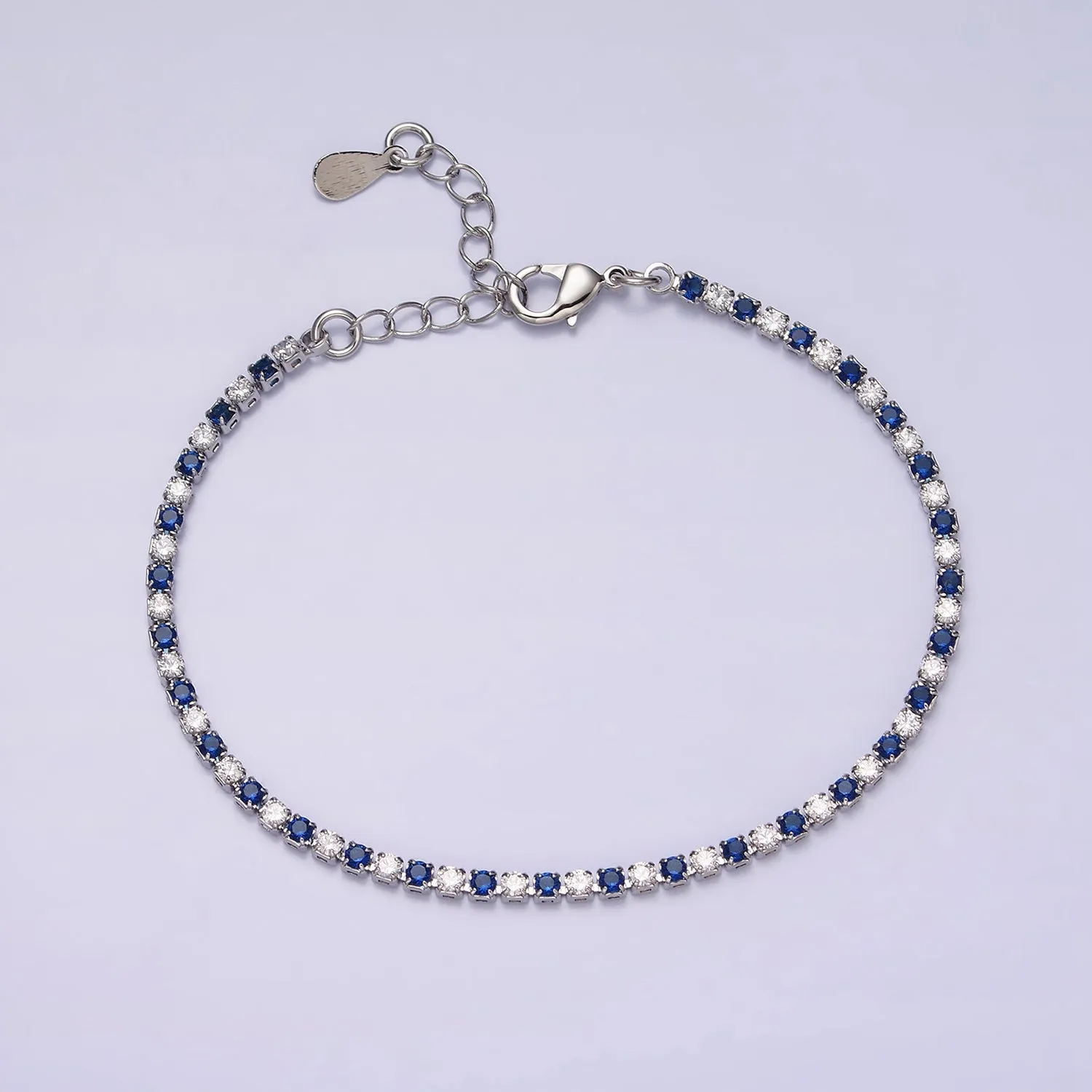 Dainty Diamond CZ Tennis Bracelet Blue Green Red Clear Cz Stone Tennis Bracelet WA1770 - WA1777