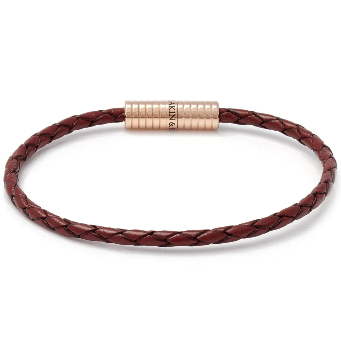 Deakin & Francis Woven Leather Bracelet, Brown, Length 7 inches