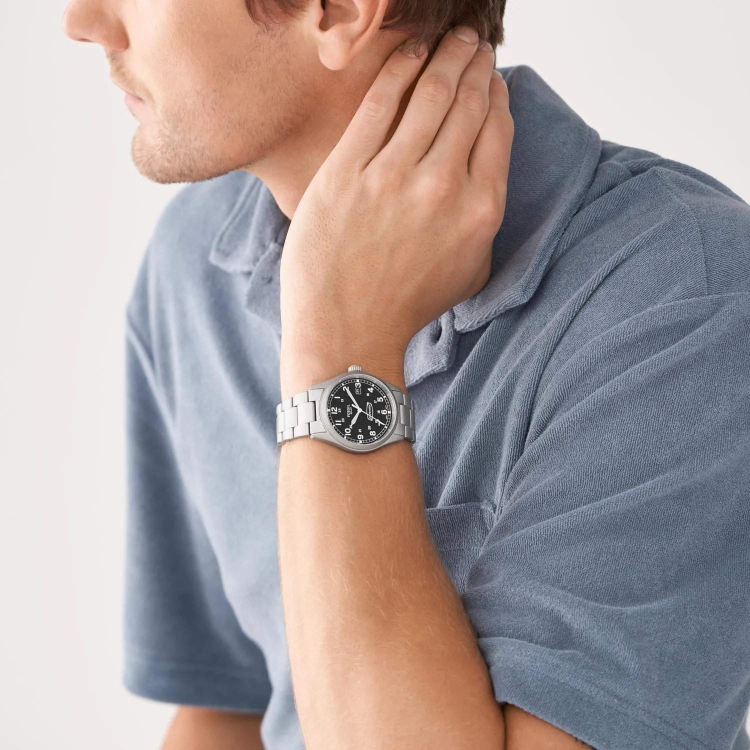 Defender Solar-Powered Stainless Steel Watch