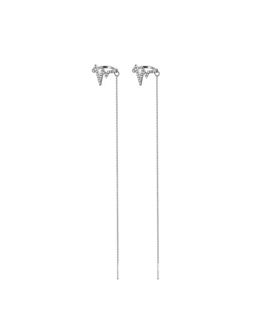 Diamante Heartbeat Ear Cuffs and Threader Earrings