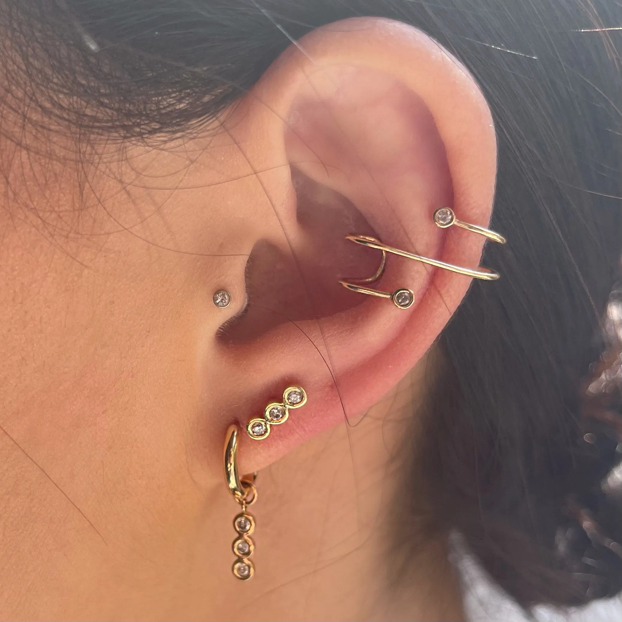 Diamond Bezel Orbital Ear Cuffs