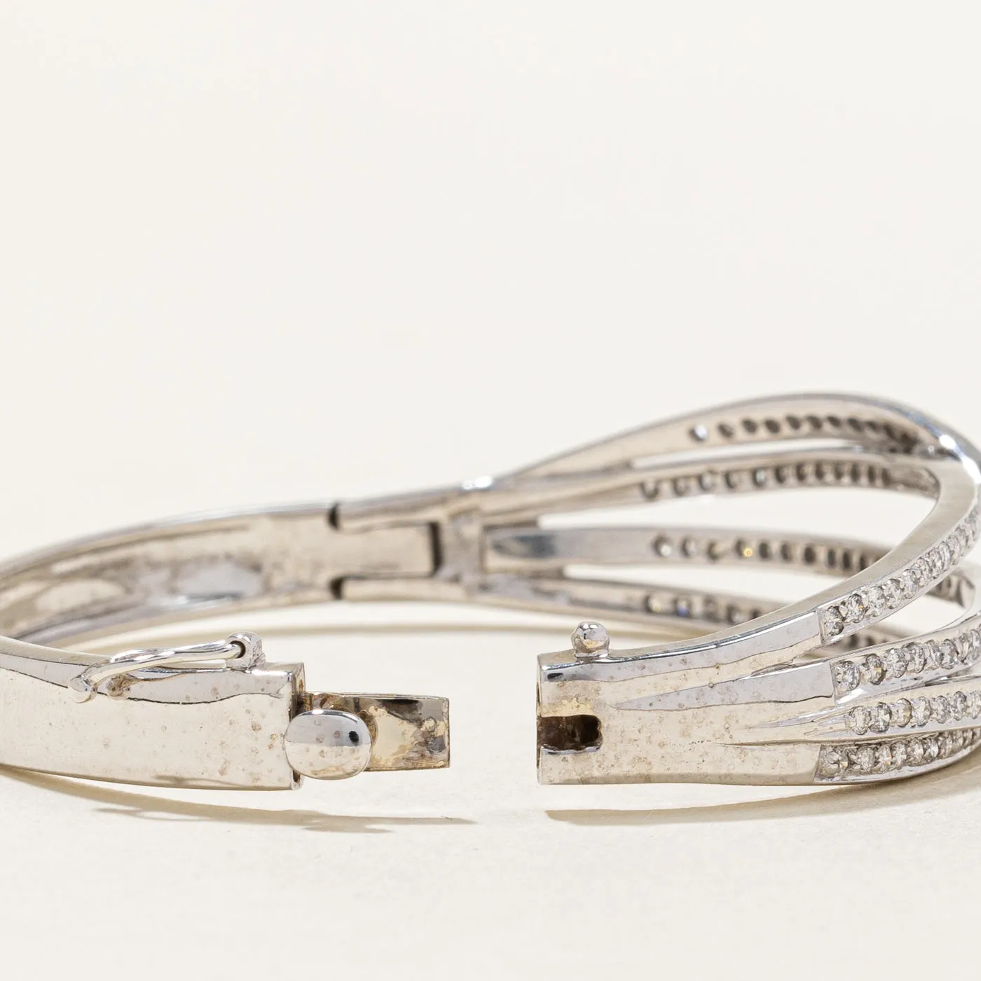 Diamond Crossover Multi Row Bangle | 2.18ctw SI2-I1 H/I | 6" |