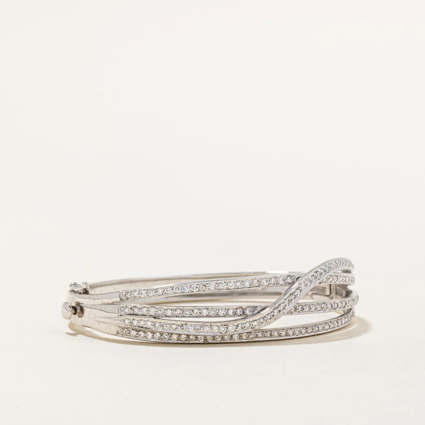 Diamond Crossover Multi Row Bangle | 2.18ctw SI2-I1 H/I | 6" |