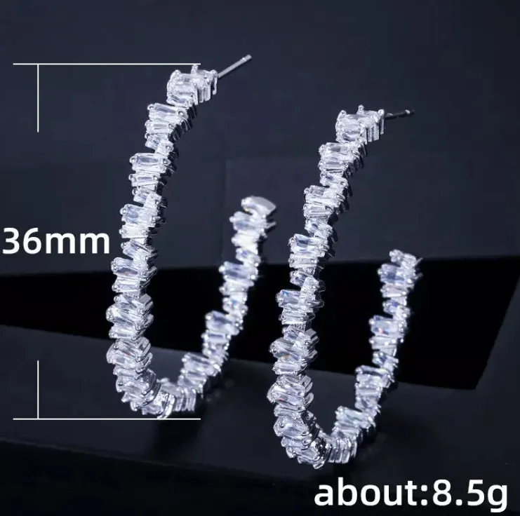 Diamond Hoop Earrings | Hoop Earrings | Womens Big Diamond Earrings | Hoop Earrings with Diamonds | Iced Out Earrings | Big Hoop Earrings