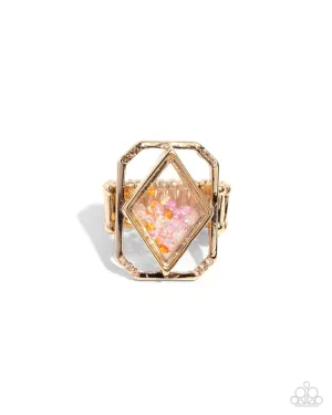 Diamond in the STUFF - Gold - Colorful Loose Crystal Bead Paparazzi Ring