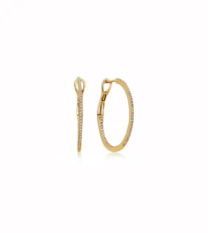 Diamond Slim Hoop Earring