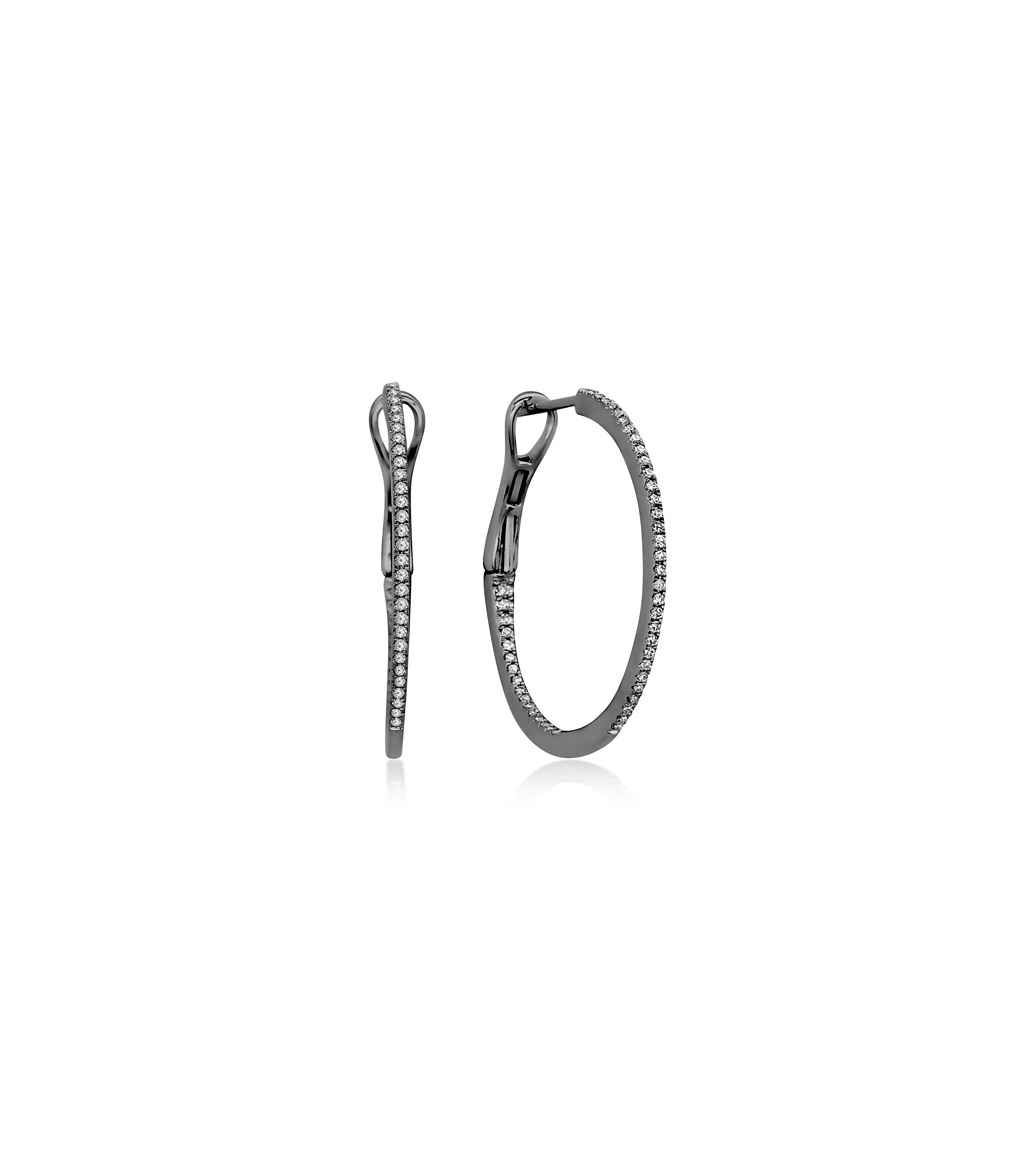 Diamond Slim Hoop Earring