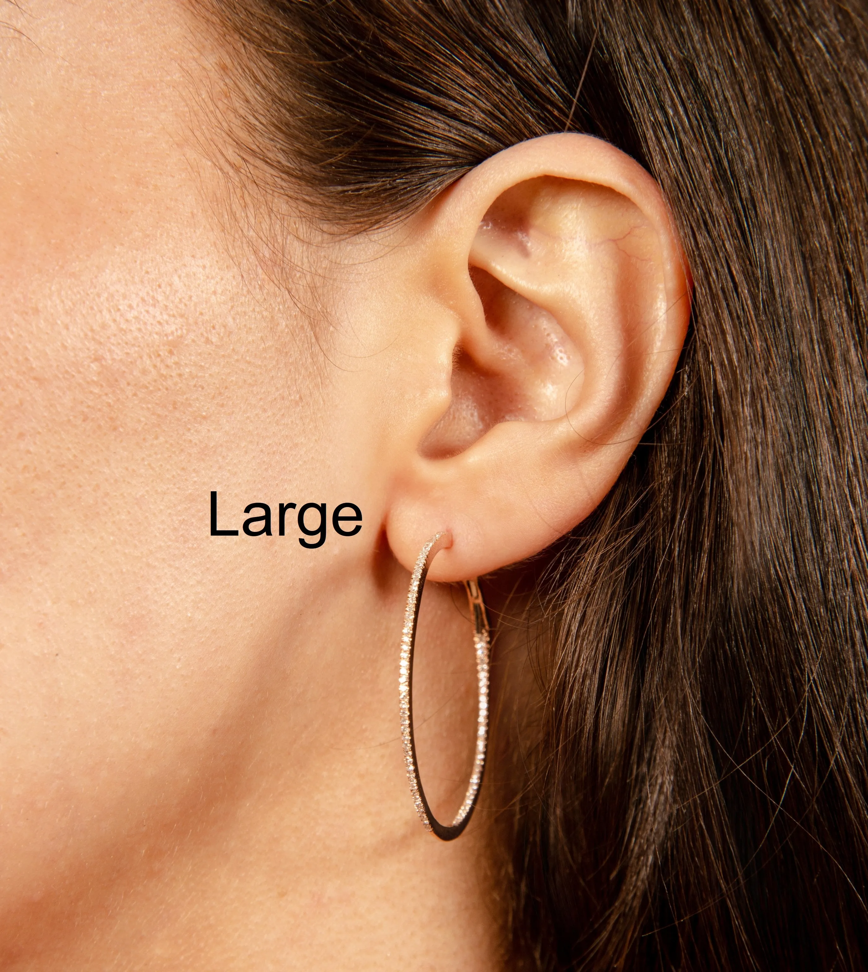 Diamond Slim Hoop Earring