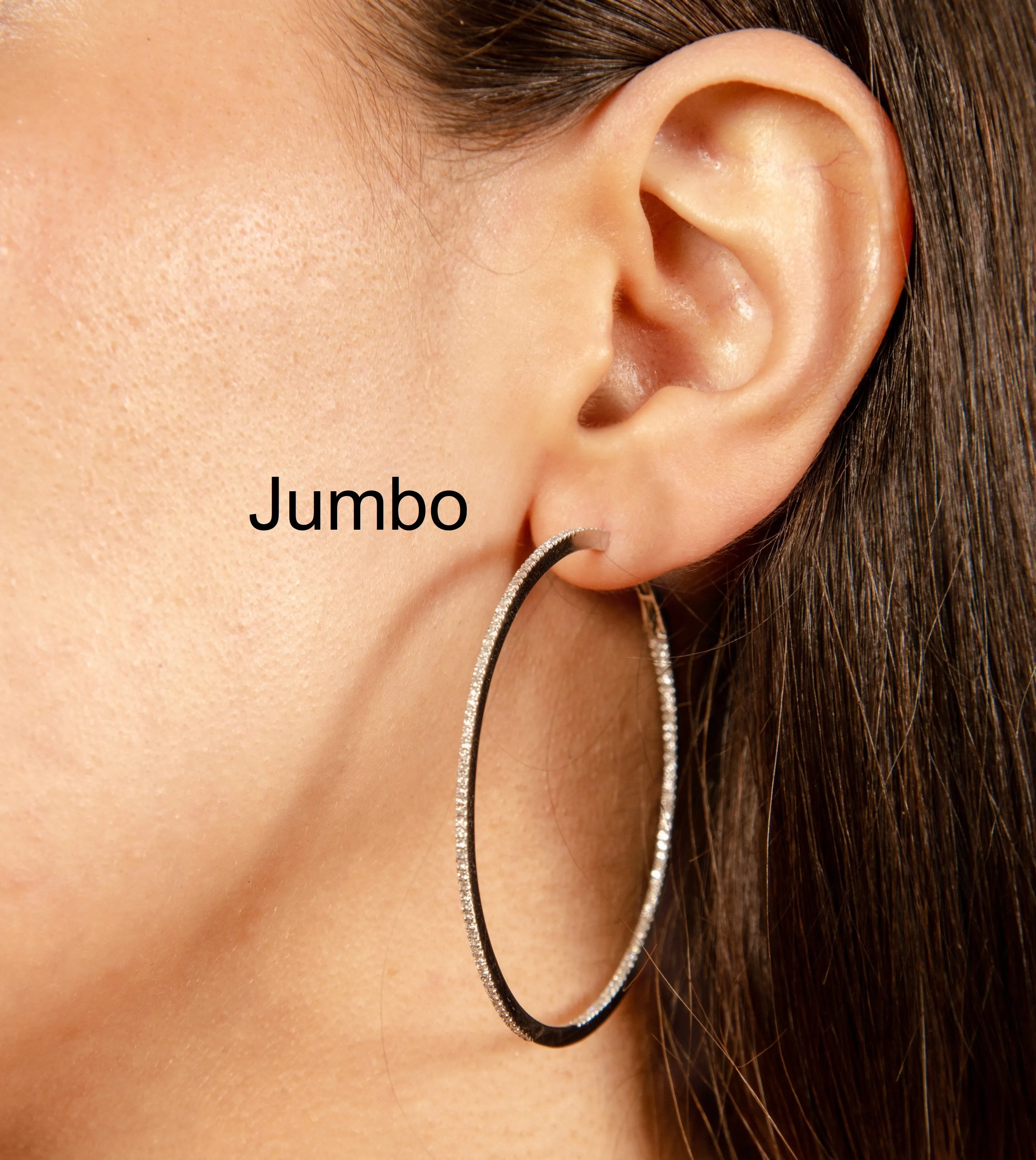 Diamond Slim Hoop Earring