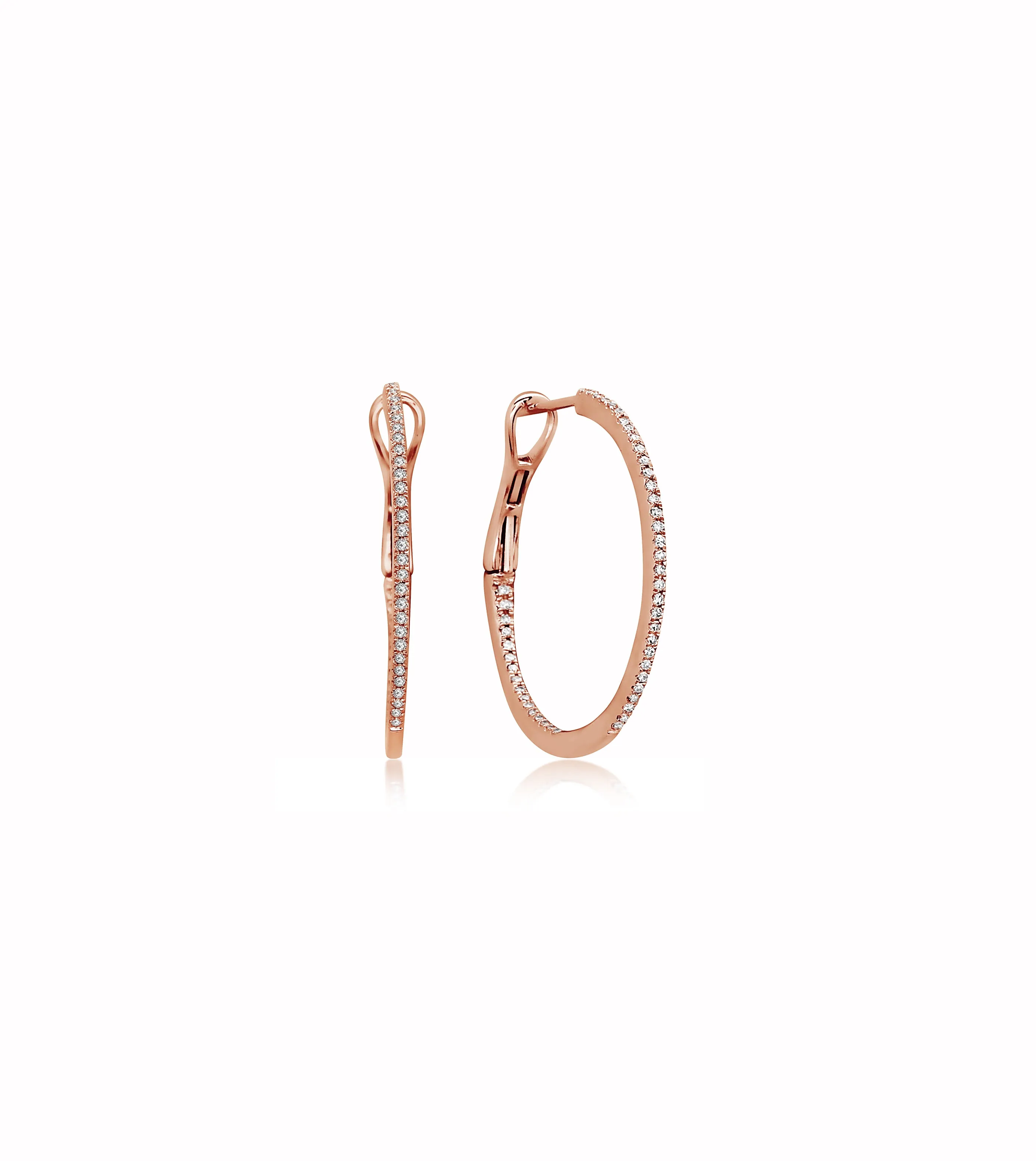 Diamond Slim Hoop Earring