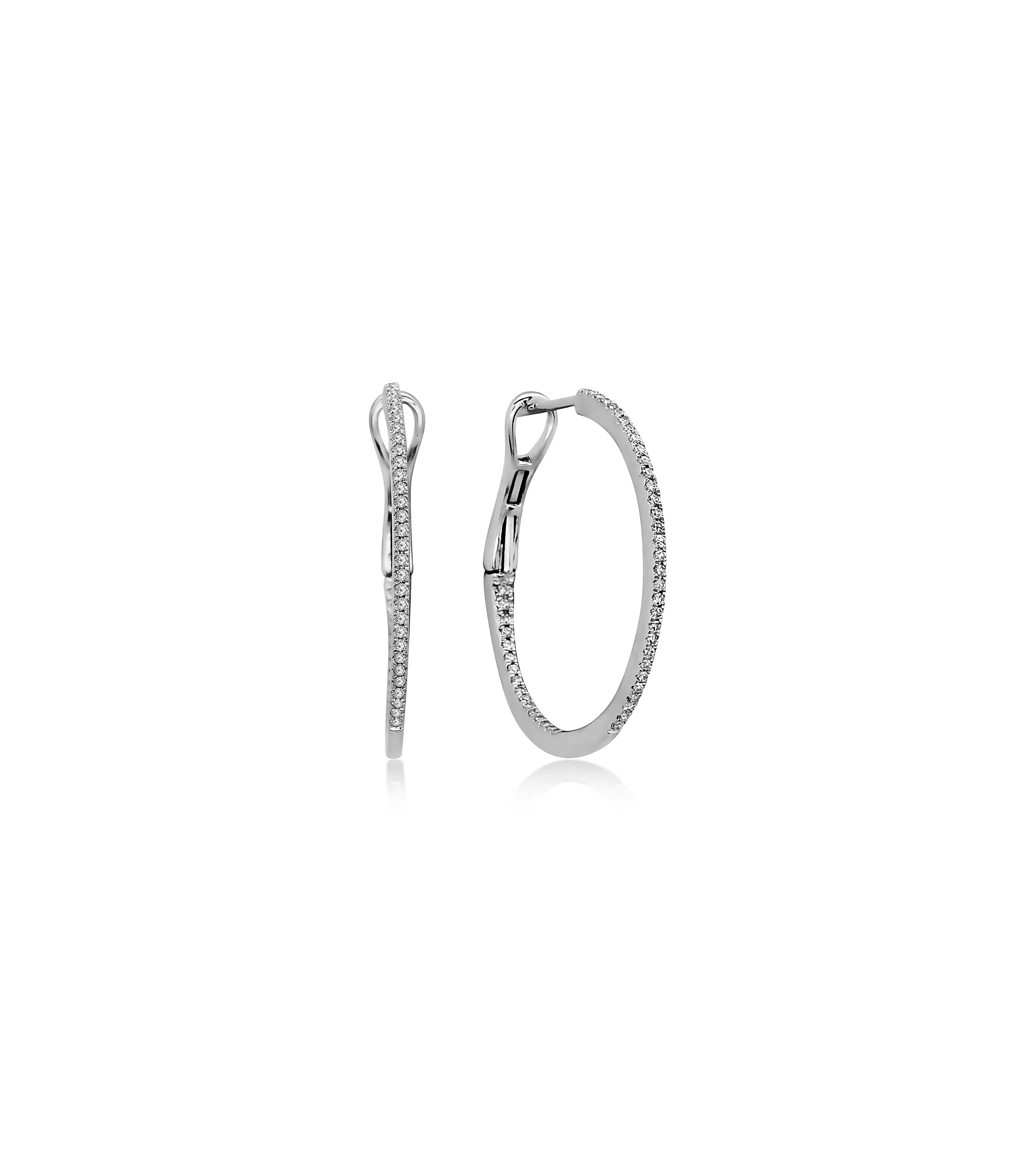 Diamond Slim Hoop Earring