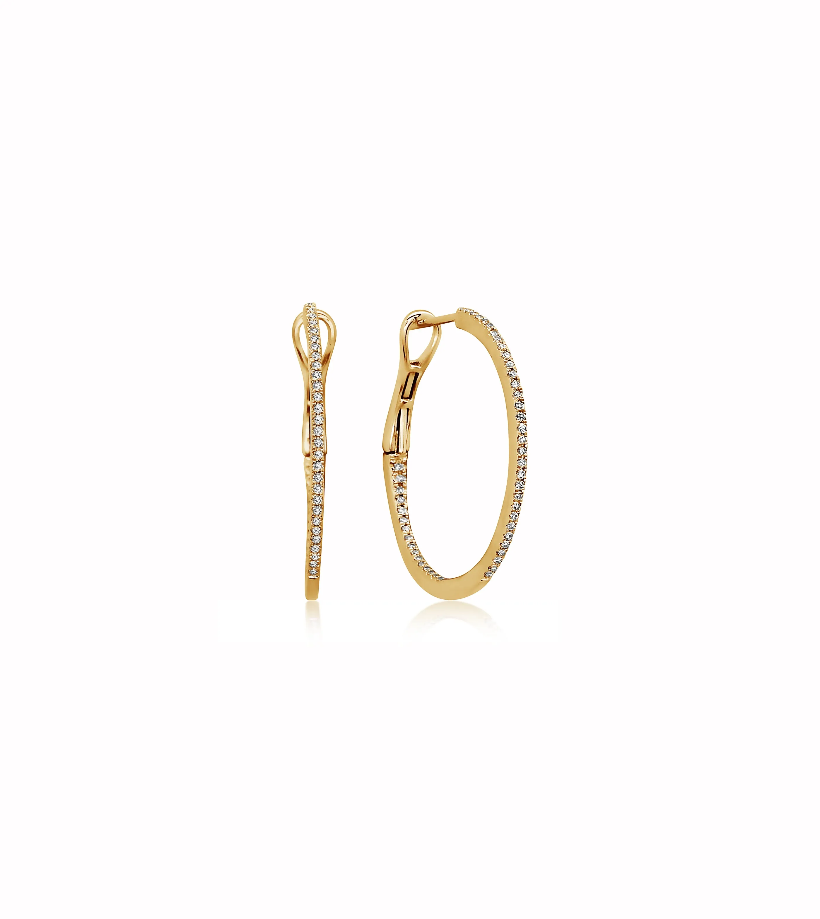 Diamond Slim Hoop Earring